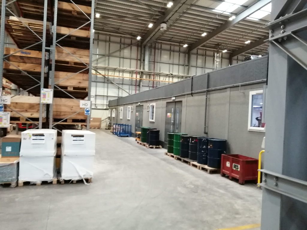 Modular buildings in a factory